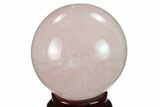 Polished Rose Quartz Sphere - Madagascar #133784-1